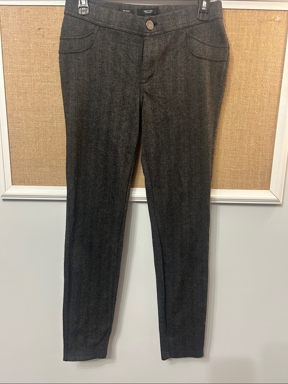 Simply Vera Vera Wang Charcoal Slim Dress Pants
